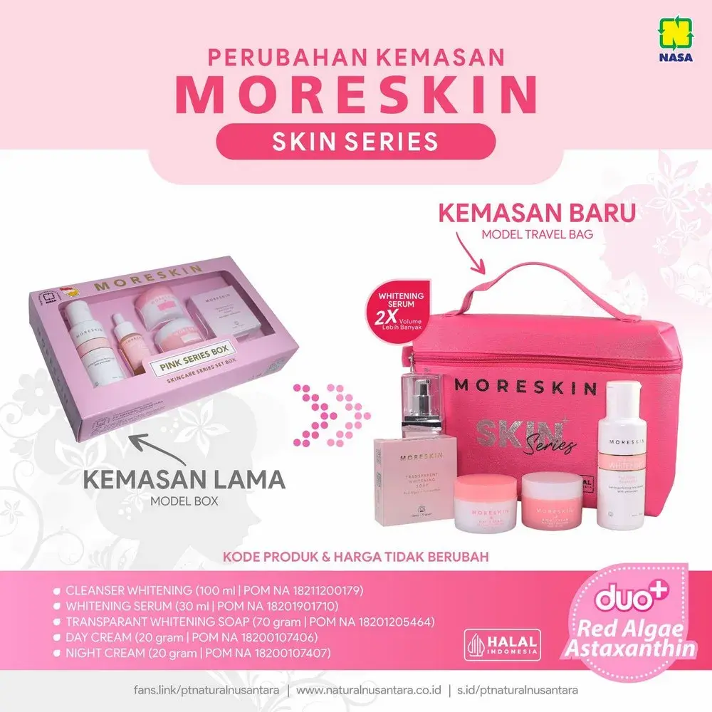 Moreskin Pink Kemasan Baru